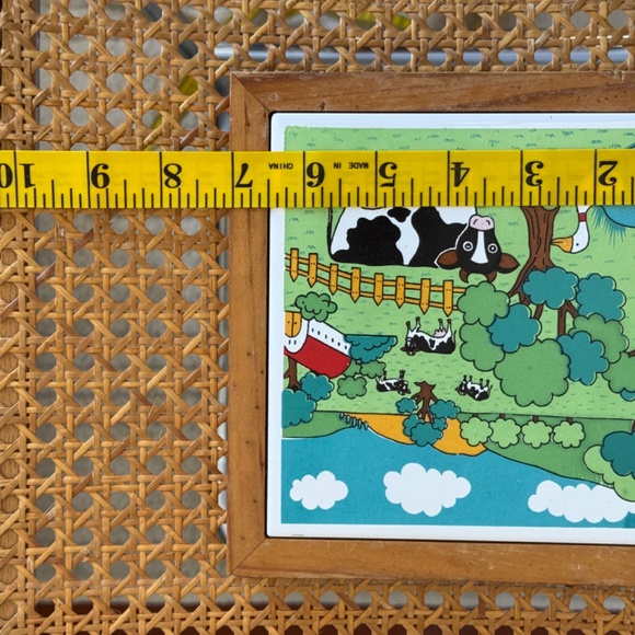 Folk Art Vintage Farmhouse Tile Trivet / Display - Picture 4 of 4